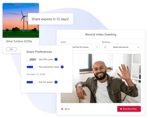Digital Sales Room Sharing Settings and Video Greeting