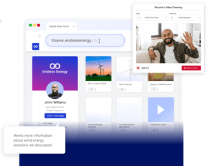 Digital Sales Room with a message from seller and video greeting 