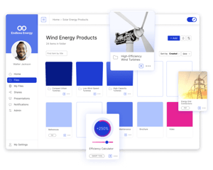 Showell App with various types of sales content being managed